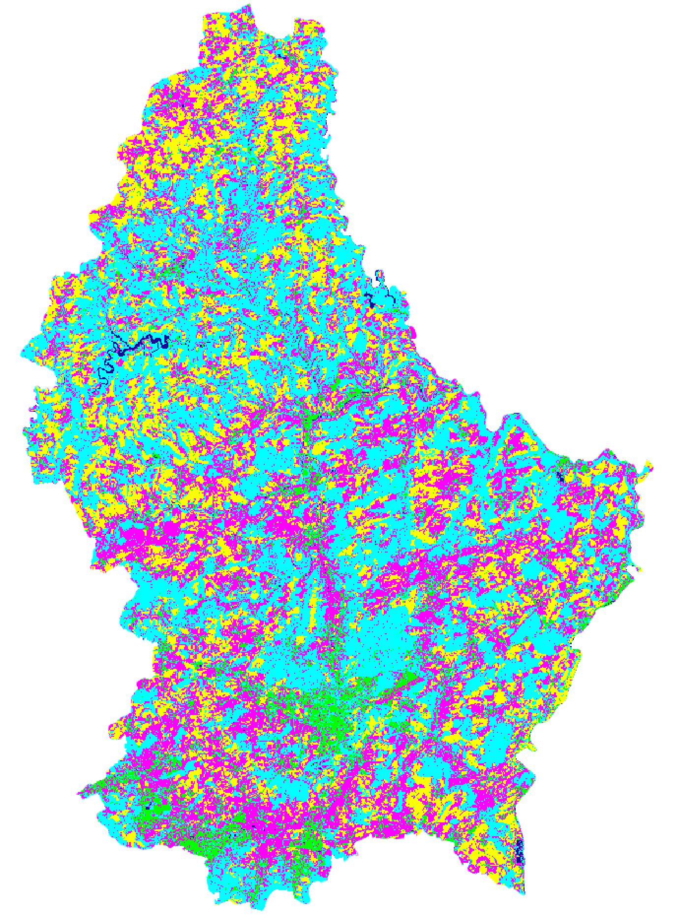 Five-category 2018 land-cover map of Luxembourg at 10 m resolution